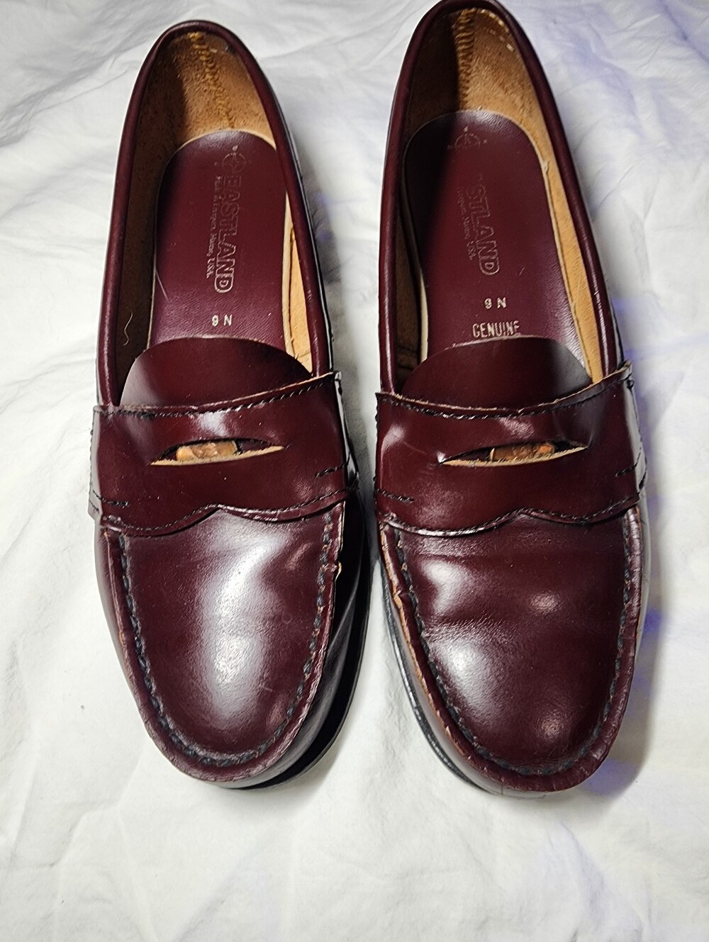 Women's Vintage Eastland Burgundy Leather Penny Loafers Size 9N